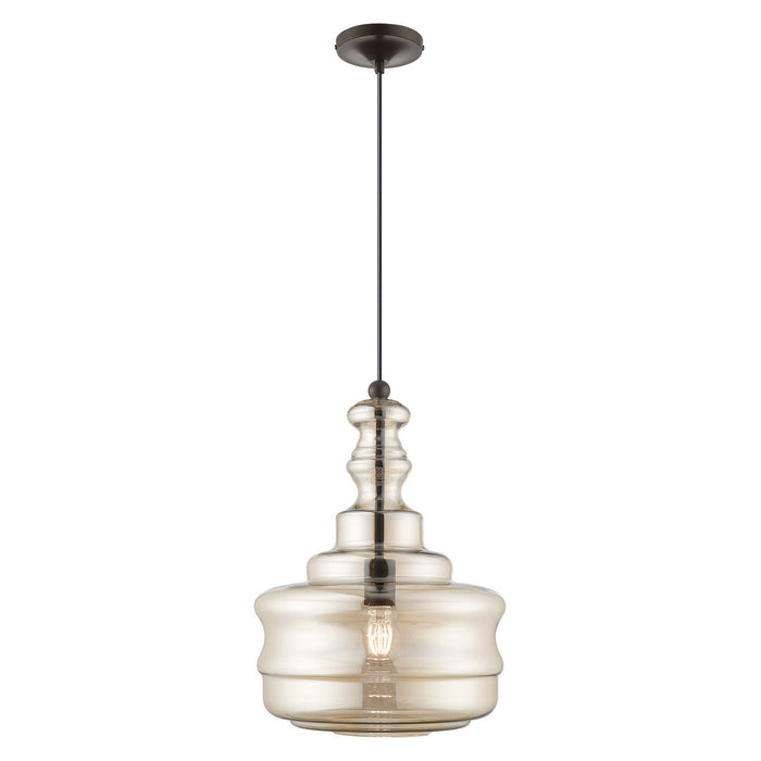 Livex Lighting - 41225-92 - One Light Mini Pendant - Art Glass Mini Pendants - English Bronze