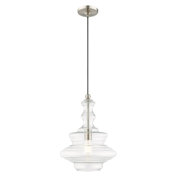 Livex Lighting - 41238-91 - One Light Mini Pendant - Art Glass Mini Pendants - Brushed Nickel