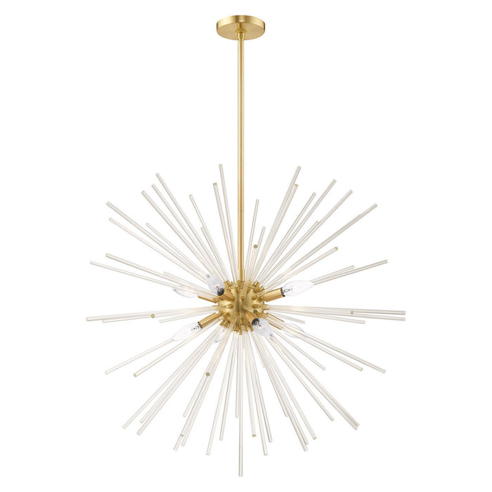 Livex Lighting - 41258-12 - Eight Light Pendant - Utopia - Satin Brass