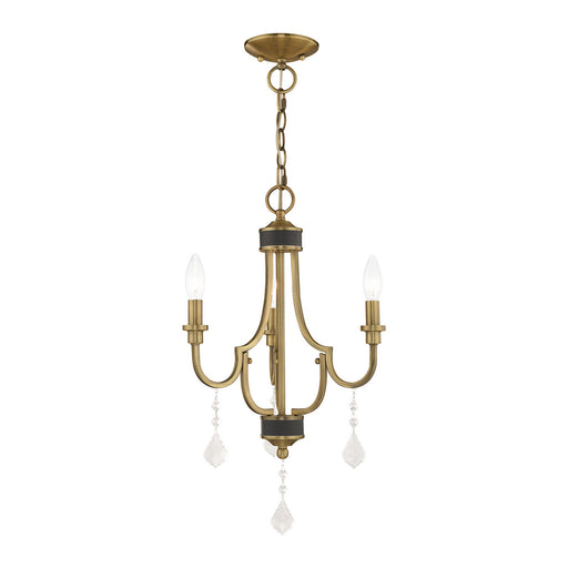 Livex Lighting - 41273-01 - Three Light Mini Chandelier - Glendale - Antique Brass
