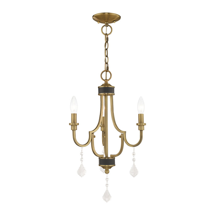 Livex Lighting - 41273-01 - Three Light Mini Chandelier - Glendale - Antique Brass