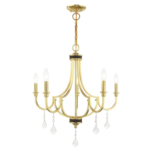 Livex Lighting - 41275-02 - Five Light Chandelier - Glendale - Polished Brass
