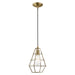 Livex Lighting - 41322-01 - One Light Mini Pendant - Geometric Shade Mini Pendants - Antique Brass