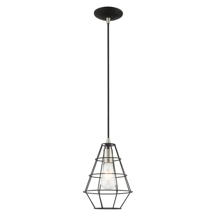 Livex Lighting - 41322-04 - One Light Mini Pendant - Geometric Shade Mini Pendants - Black