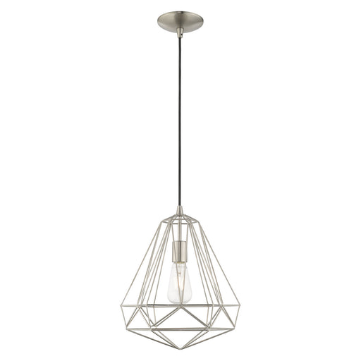 Livex Lighting - 41324-91 - One Light Mini Pendant - Geometric Shade Mini Pendants - Brushed Nickel