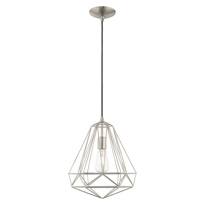 Livex Lighting - 41324-91 - One Light Mini Pendant - Geometric Shade Mini Pendants - Brushed Nickel