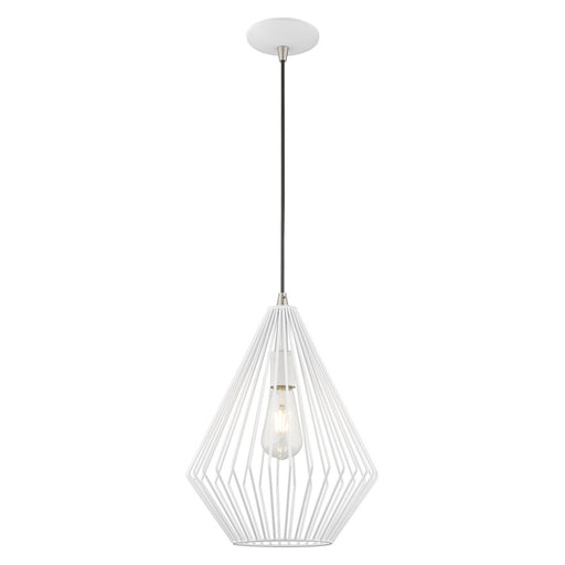 Livex Lighting - 41325-03 - One Light Mini Pendant - Geometric Shade Mini Pendants - White