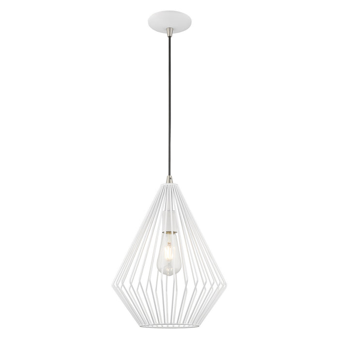 Livex Lighting - 41325-03 - One Light Mini Pendant - Geometric Shade Mini Pendants - White