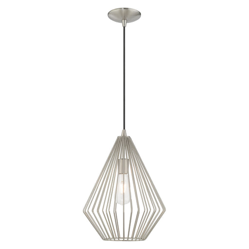 Livex Lighting - 41325-91 - One Light Mini Pendant - Geometric Shade Mini Pendants - Brushed Nickel