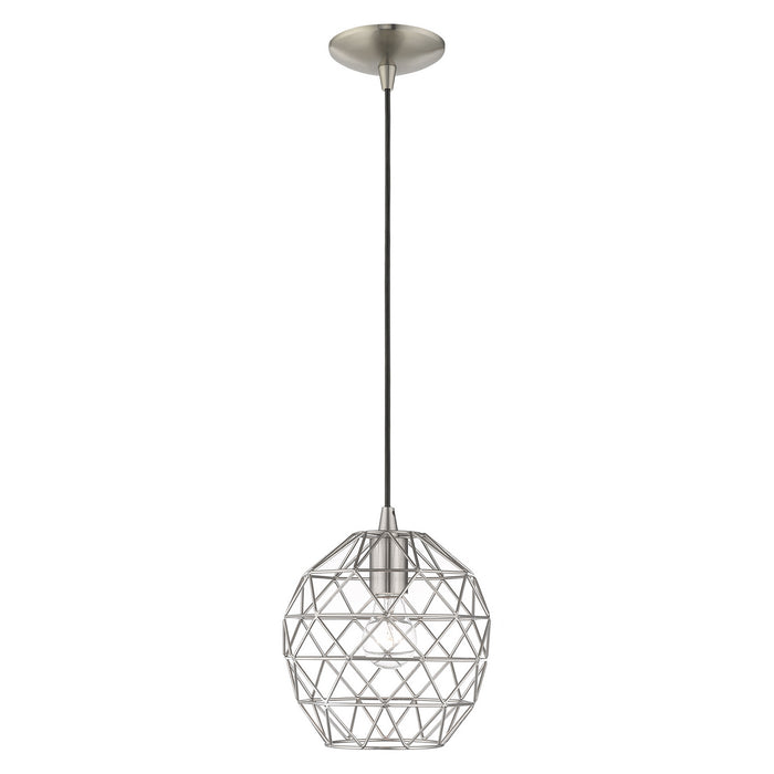 Livex Lighting - 41326-91 - One Light Mini Pendant - Geometric Shade Mini Pendants - Brushed Nickel