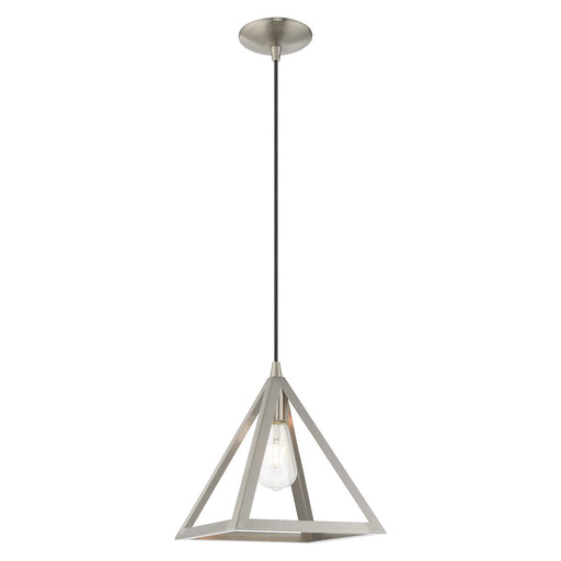 Livex Lighting - 41329-91 - One Light Mini Pendant - Geometric Shade Mini Pendants - Brushed Nickel