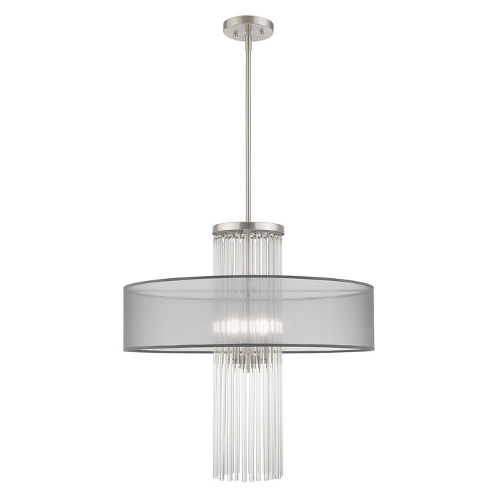 Livex Lighting - 42805-91 - Four Light Pendant - Alexis - Brushed Nickel