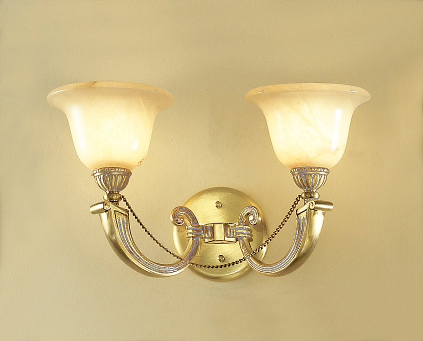 Classic Lighting - 56222 SBW - Two Light Wall Sconce - Monica - Satin Bronze w/White Patina