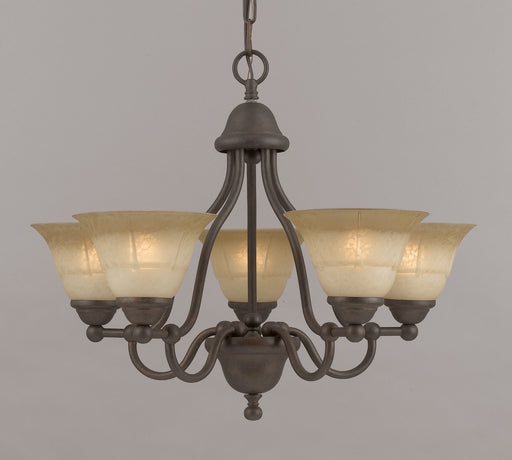 Classic Lighting - 69625 RSB TCG - Five Light Chandelier - Providence - Rustic Bronze