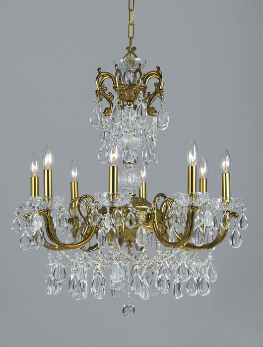 Classic Lighting - 69808 RNB C - Eight Light Chandelier - Vienna Palace - Renovation Brass