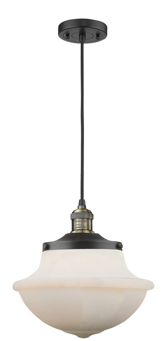 Innovations - 201C-BAB-G542W - One Light Pendant - Oxford School House - Black Antique Brass