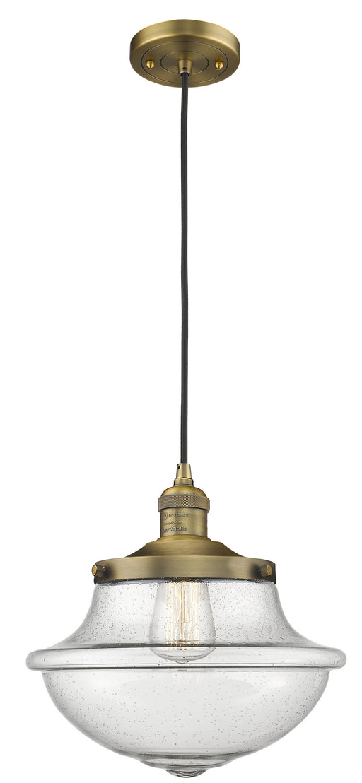 Innovations - 201C-BB-G542SDY - One Light Pendant - Oxford School House - Brushed Brass