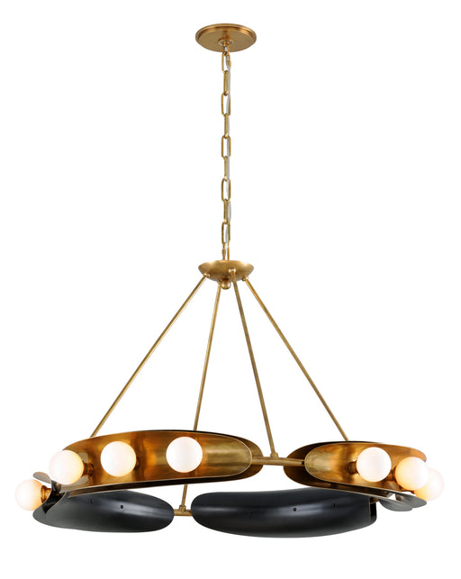 Corbett Lighting - 271-012 - 12 Light Chandelier - Hopper - Vintage Brass Bronze Accents