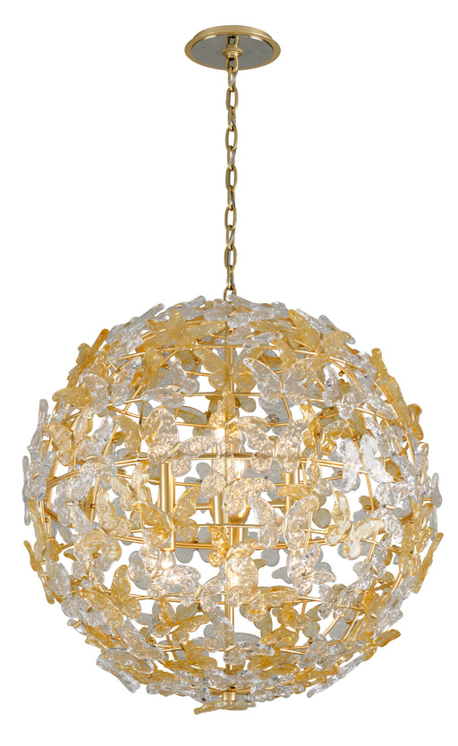 Corbett Lighting - 279-48 - Eight Light Pendant - Milan - Gold Leaf