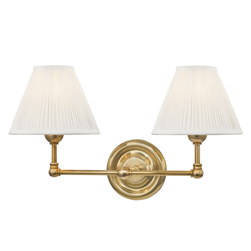 Hudson Valley - MDS102-AGB - Two Light Wall Sconce - Classic No.1 - Aged Brass