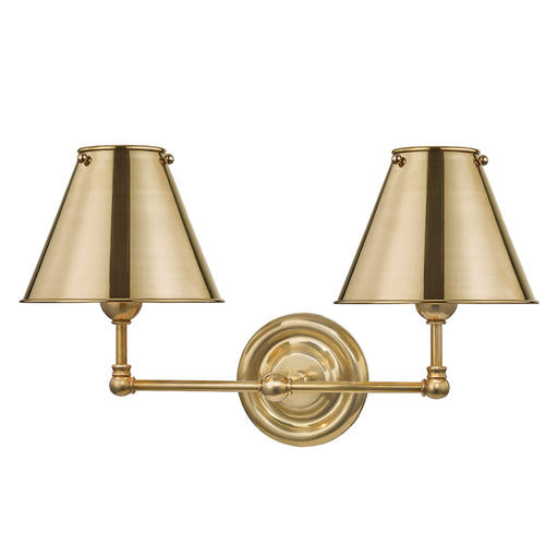 Hudson Valley - MDS102-AGB-MS - Two Light Wall Sconce - Classic No.1 - Aged Brass