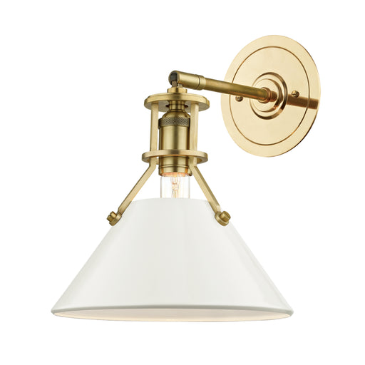 Hudson Valley - MDS350-AGB/OW - One Light Wall Sconce - Painted No.2 - Aged Brass/Off White