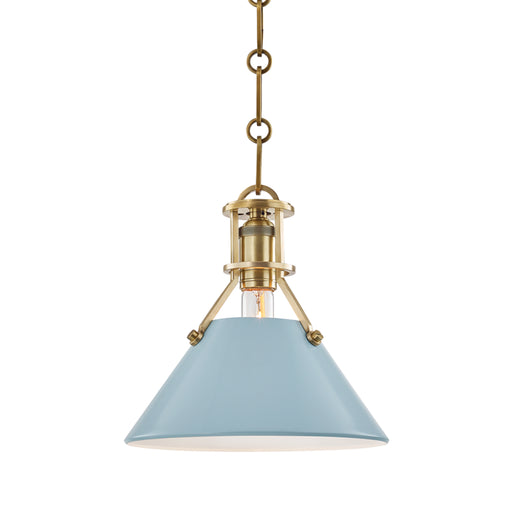 Hudson Valley - MDS351-AGB/BB - One Light Pendant - Painted No.2 - Aged Brass/Blue Bird