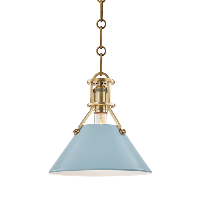 Hudson Valley - MDS351-AGB/BB - One Light Pendant - Painted No.2 - Aged Brass/Blue Bird