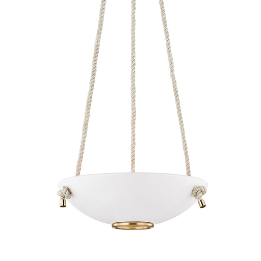 Hudson Valley - MDS450-AGB/WP - Three Light Pendant - Plaster No.2 - Aged Brass/White Plaster