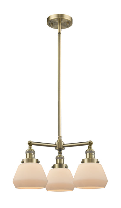 Innovations - 207-AB-G171 - Three Light Chandelier - Franklin Restoration - Antique Brass