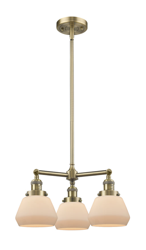 Innovations - 207-AB-G171 - Three Light Chandelier - Franklin Restoration - Antique Brass