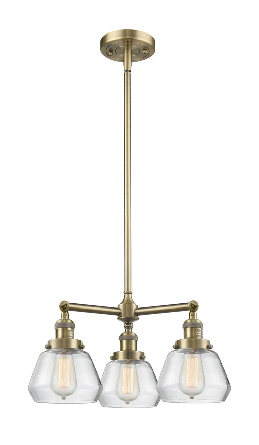 Innovations - 207-AB-G172 - Three Light Chandelier - Franklin Restoration - Antique Brass