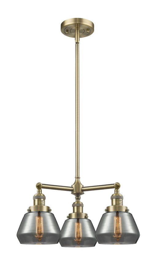 Innovations - 207-AB-G173 - Three Light Chandelier - Franklin Restoration - Antique Brass