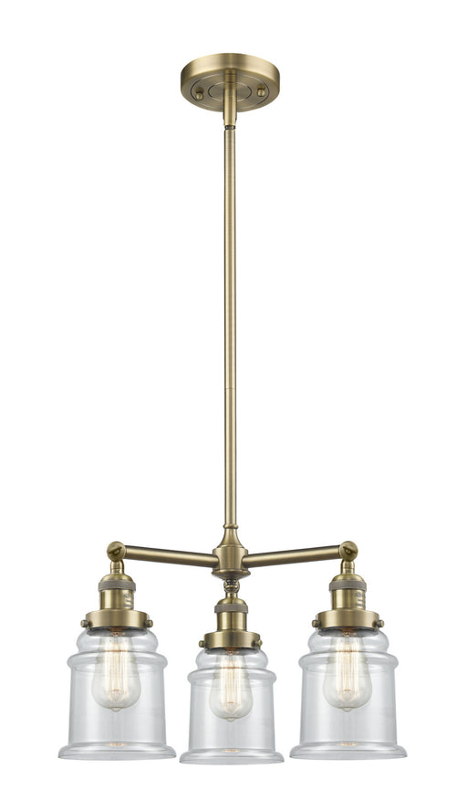 Innovations - 207-AB-G182 - Three Light Chandelier - Franklin Restoration - Antique Brass
