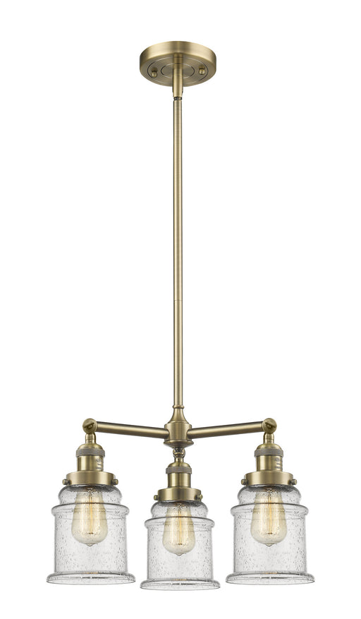 Innovations - 207-AB-G184 - Three Light Chandelier - Franklin Restoration - Antique Brass