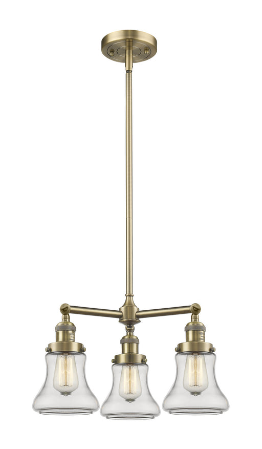 Innovations - 207-AB-G192 - Three Light Chandelier - Franklin Restoration - Antique Brass