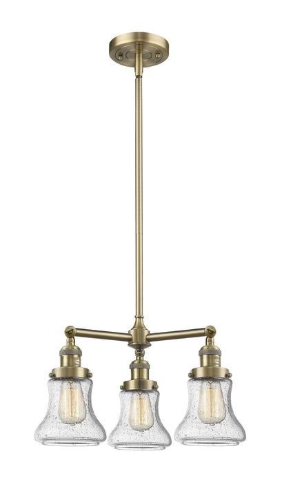 Innovations - 207-AB-G194 - Three Light Chandelier - Franklin Restoration - Antique Brass