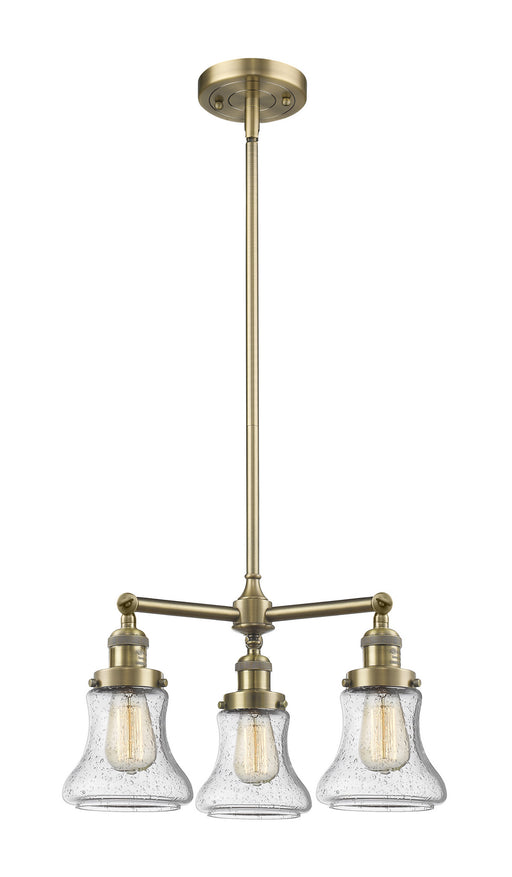 Innovations - 207-AB-G194 - Three Light Chandelier - Franklin Restoration - Antique Brass