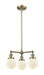 Innovations - 207-AB-G201-6 - Three Light Chandelier - Franklin Restoration - Antique Brass