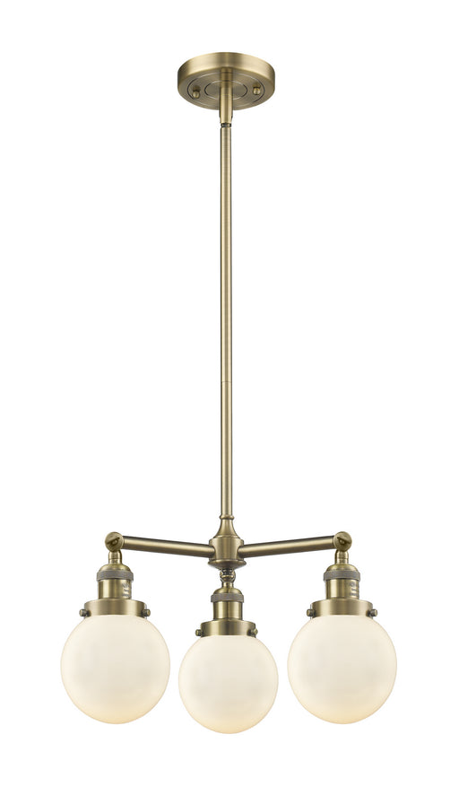 Innovations - 207-AB-G201-6-LED - LED Chandelier - Franklin Restoration - Antique Brass