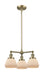 Innovations - 207-AB-G71 - Three Light Chandelier - Franklin Restoration - Antique Brass