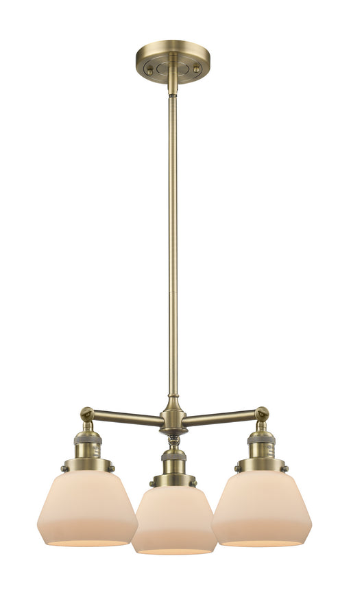 Innovations - 207-AB-G71 - Three Light Chandelier - Franklin Restoration - Antique Brass