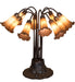 Meyda Tiffany - 14369 - Ten Light Table Lamp - Amber Pond Lily - Mahogany Bronze