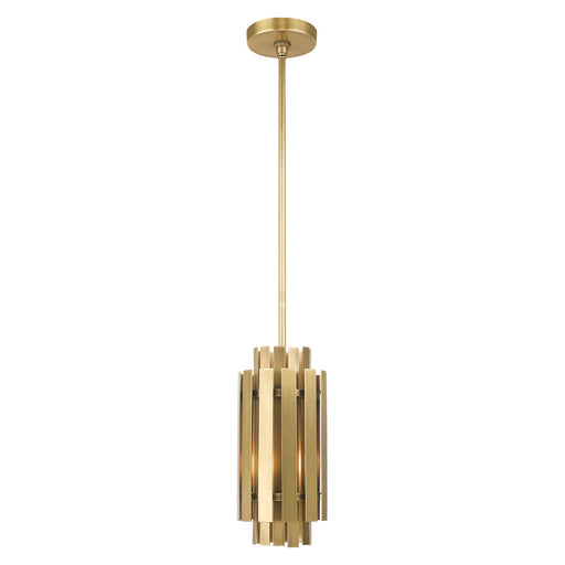 Livex Lighting - 52040-08 - One Light Mini Pendant - Greenwich - Natural Brass