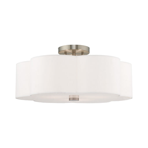 Livex Lighting - 52154-91 - Three Light Ceiling Mount - Chelsea - Brushed Nickel