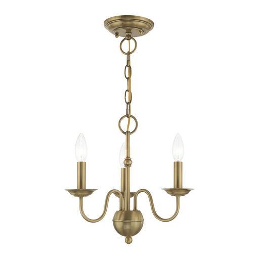 Livex Lighting - 52163-01 - Three Light Mini Chandelier - Windsor - Antique Brass