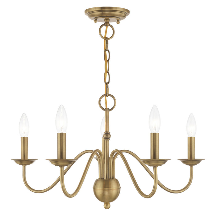 Livex Lighting - 52165-01 - Five Light Chandelier - Windsor - Antique Brass