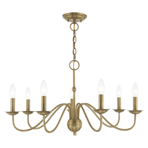 Livex Lighting - 52167-01 - Seven Light Chandelier - Windsor - Antique Brass