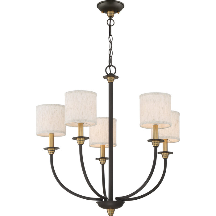 Five Light Chandelier from the Audley collection in Old Bronze finish