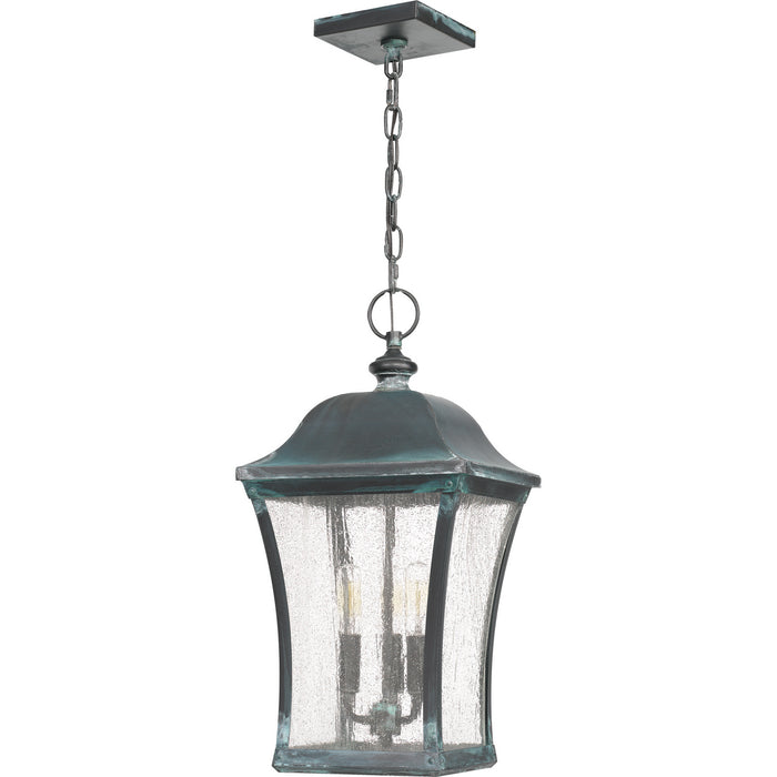 Three Light Outdoor Hanging Lantern from the Bardstown collection in Aged Verde finish